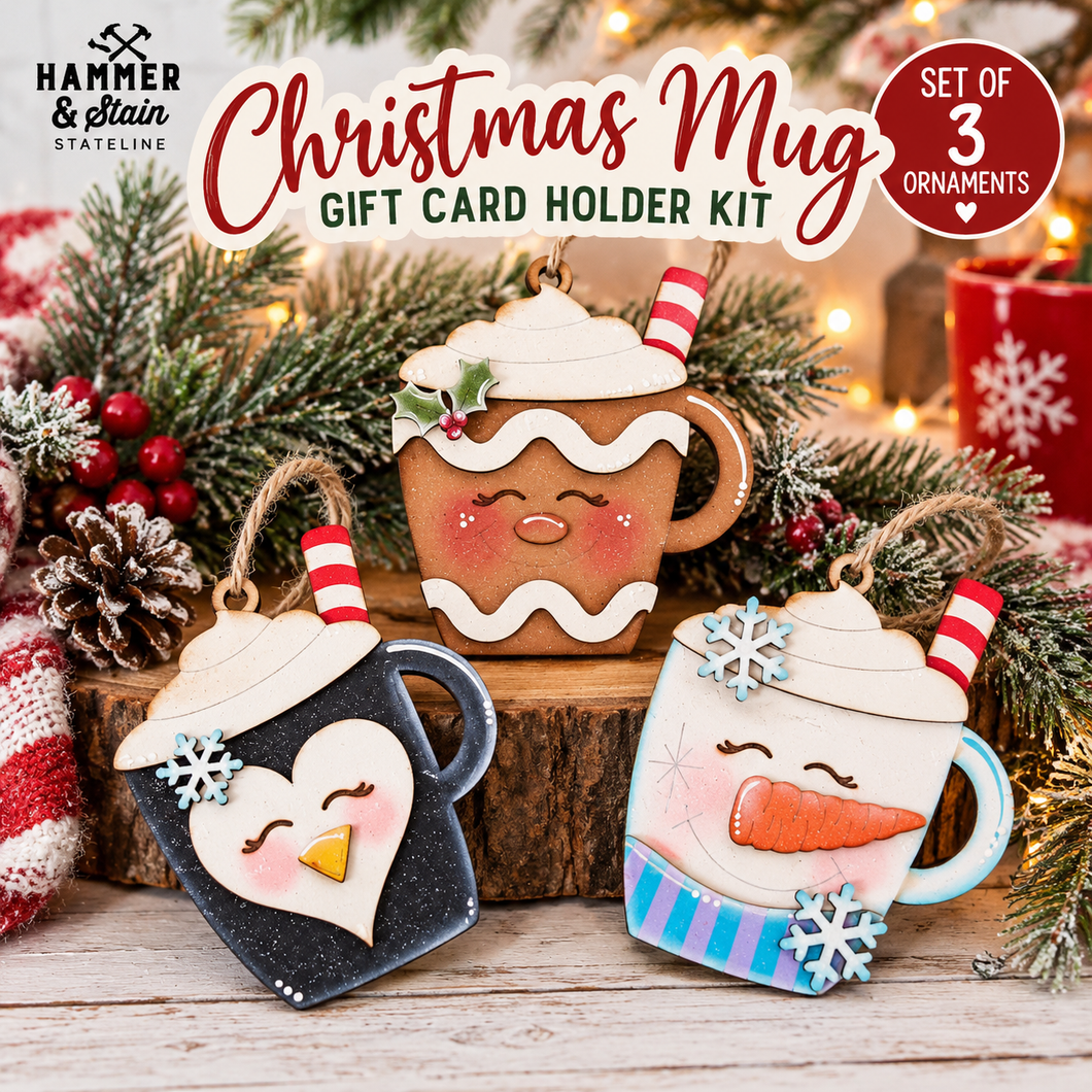 Christmas Mug Gift Card Holder DIY Kit – Set of 3