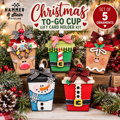 Christmas To-Go Cup Gift Card Holder DIY Kit – Set of 5