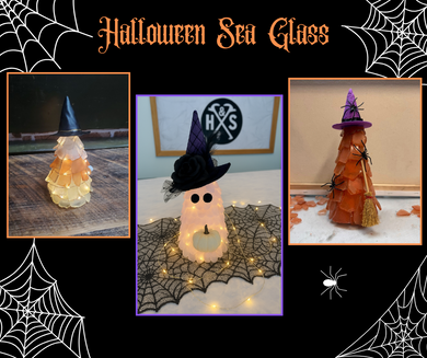 09-04-25 Light-Up Sea Glass Trees-Halloween Theme and Traditional 6pm