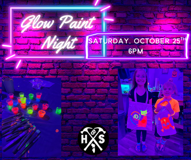 10-25-25 Glow Paint Night! Trick or Treat Bags and More! 6pm