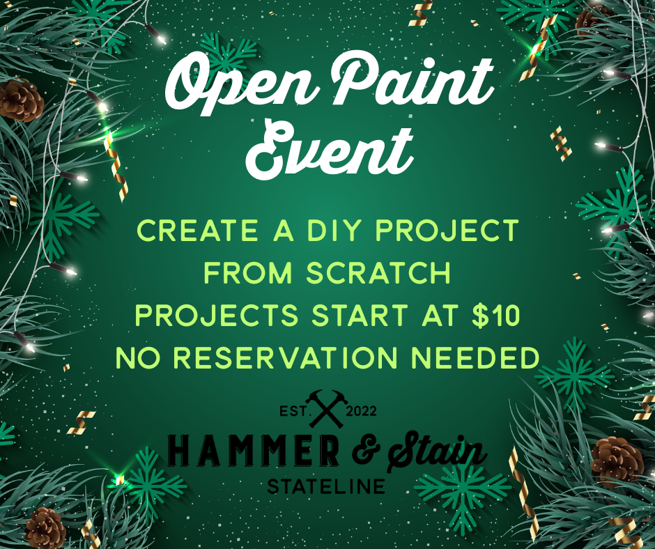 11-30-25 (Sunday) Drop In for Open Paint and Crafting! 10am-1pm