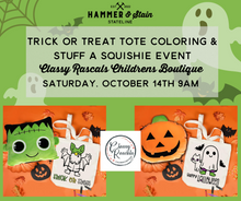 10-14-23 (Saturday) Trick or Treat Coloring Totes & Squishie Event Classy Rascals Children's Boutique 9am