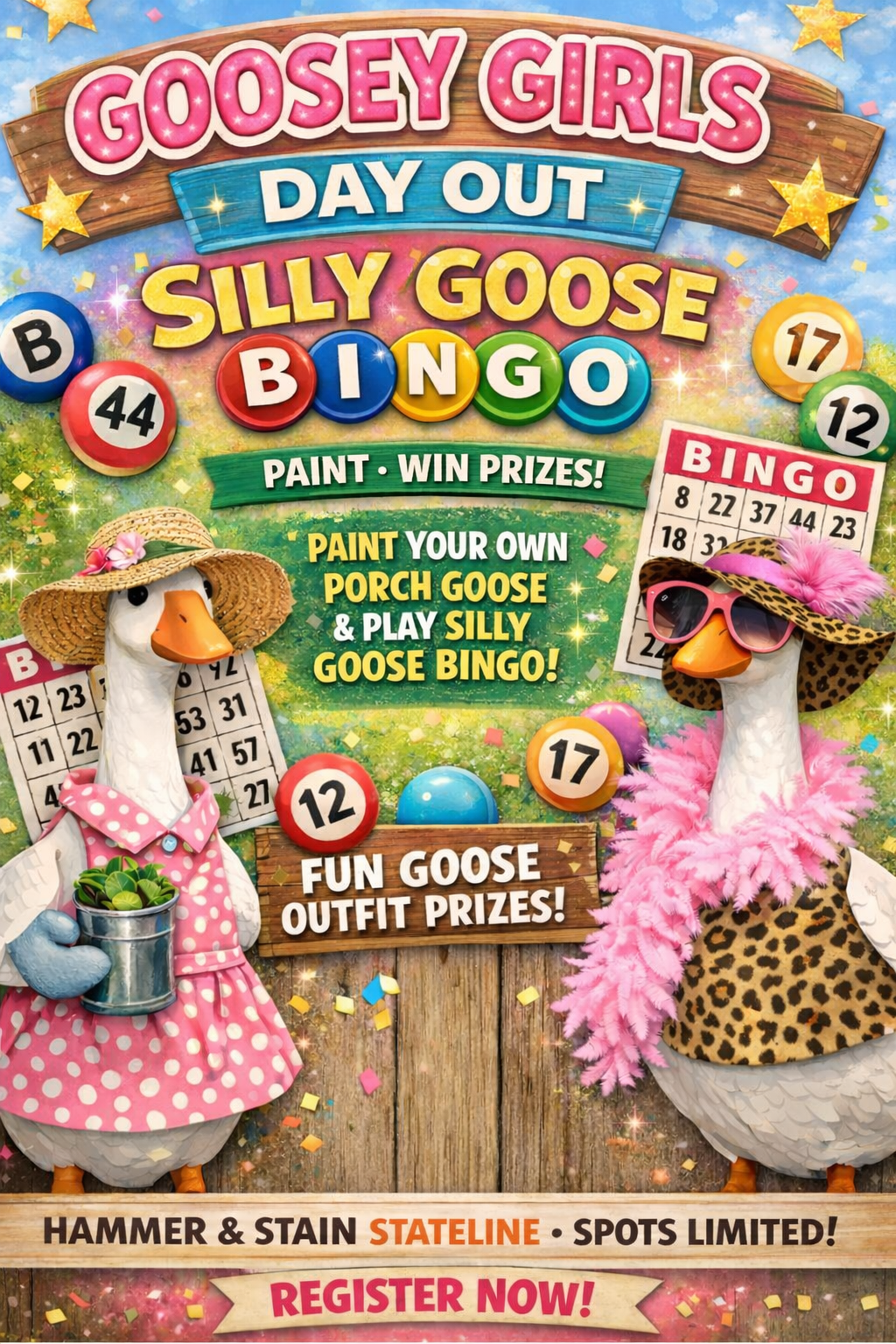 07-16-26 Goosey Girls Day Out: Paint Your Own Porch Goose 6pm SOLD OUT
